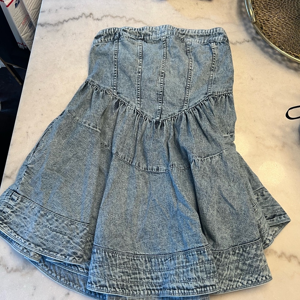 FREE PEOPLE Denim Blue Dress